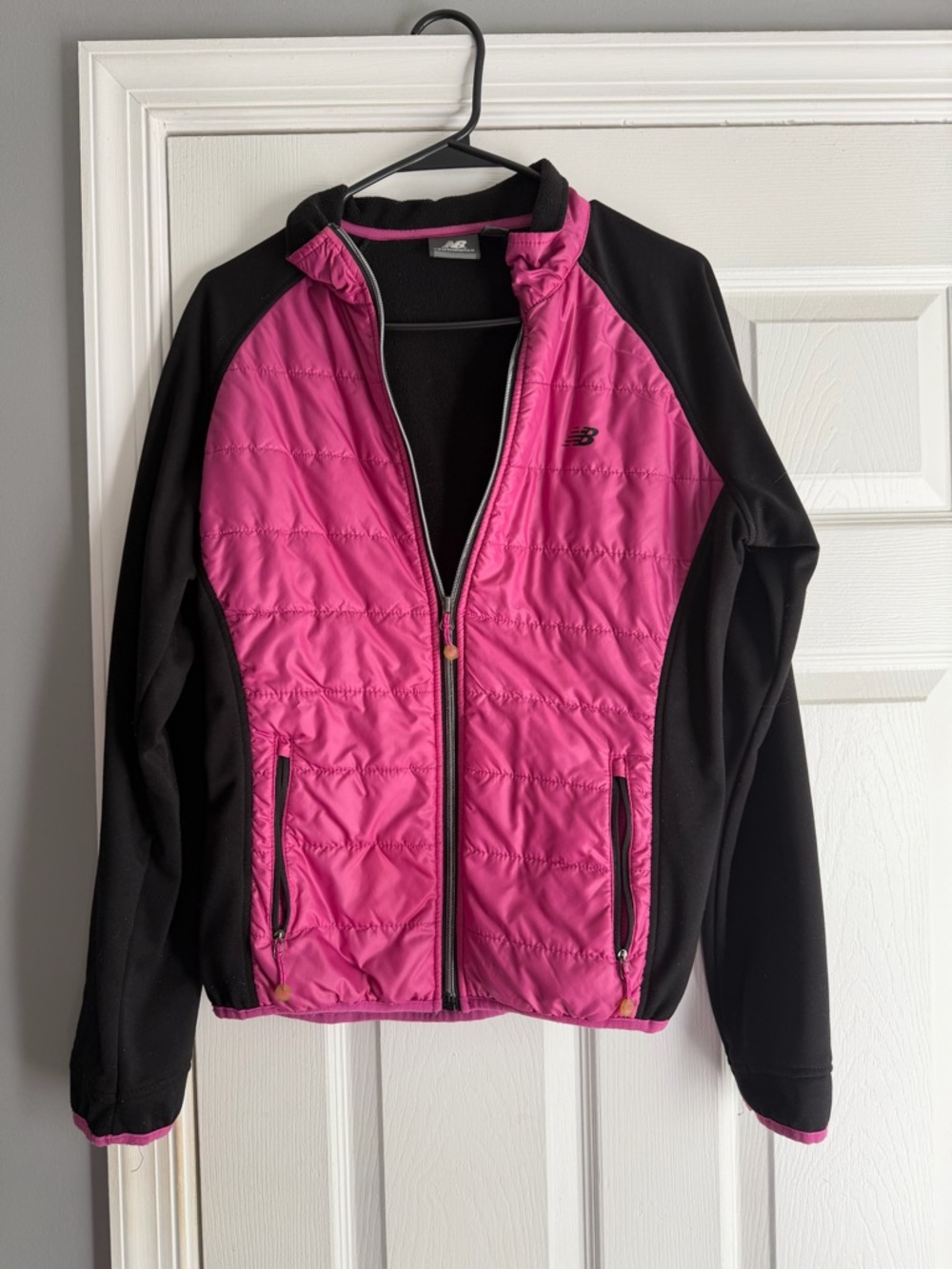 New Balance Pink and Black Lightweight Quilted Active Jacket